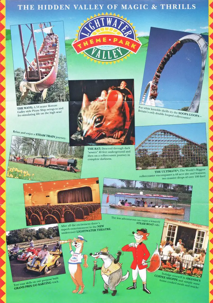 Lightwater Valley Theme Park: Vintage Flyer and Map from season 1991