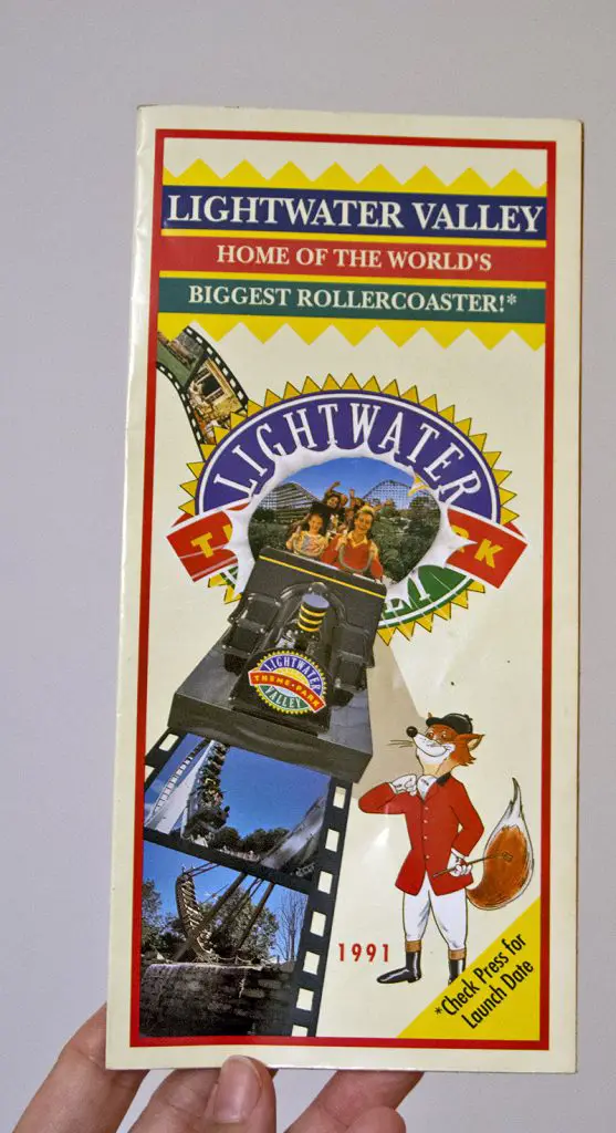 Lightwater Valley Theme Park: Vintage Flyer and Map from season 1991